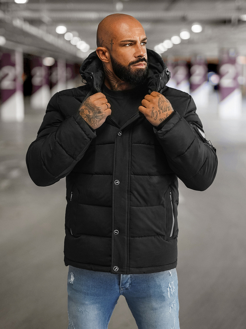 Chaqueta de hombre negra OZONEE JS/57M7503/392