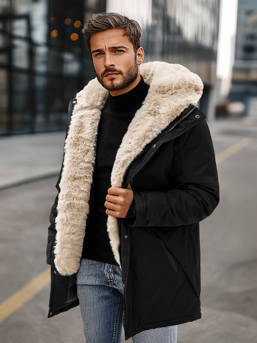 Chaqueta de invierno de hombre negra OZONEE JS/22M316/392Z