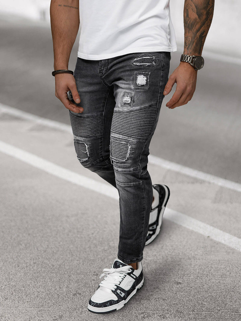 Vaqueros de hombre negras OZONEE NB/MP0142N