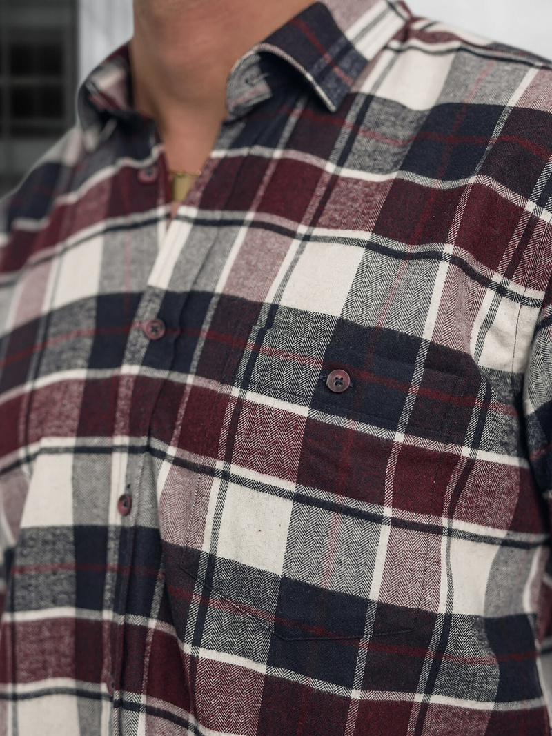 Camisa de hombre burdeos OZONEE V/V174Z