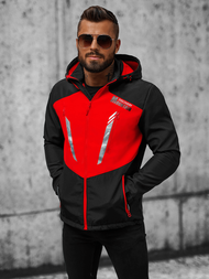 Chaqueta softshell de hombre negra-roja OZONEE JS/HH022/1CZ
