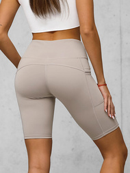 Leggins mujer cortos beige OZONEE JS/XY24004S
