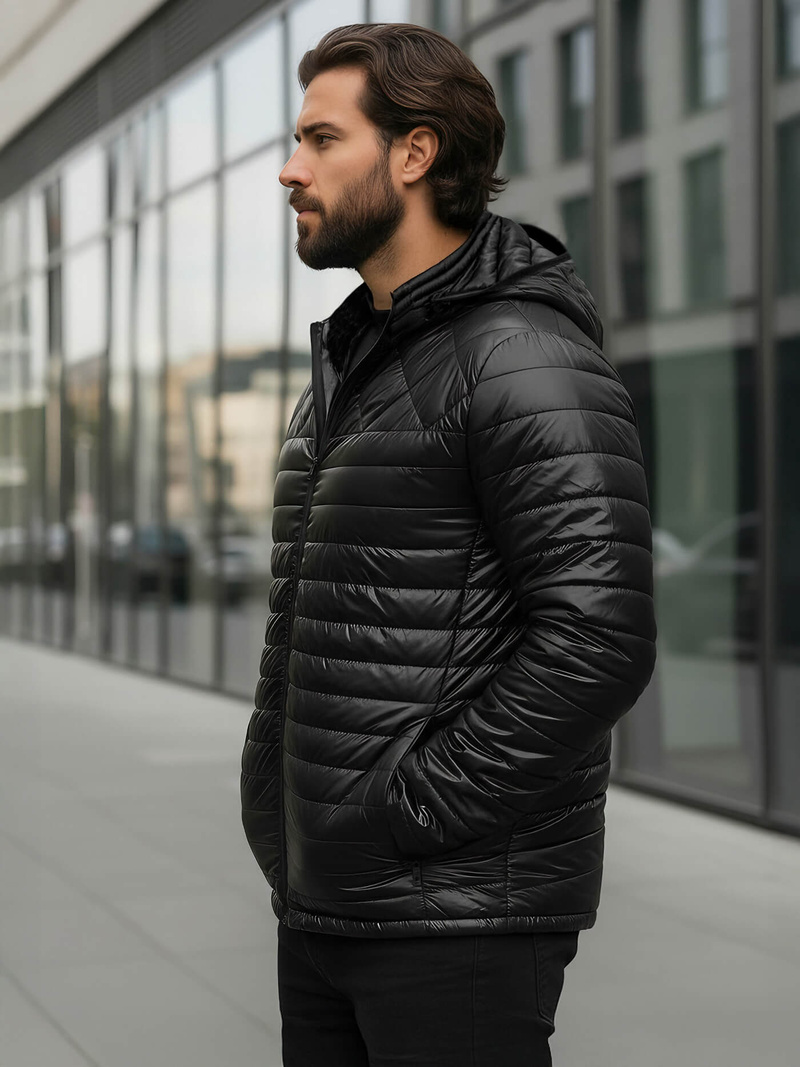 Chaqueta de hombre negra OZONEE JS/16M9328/392BZ