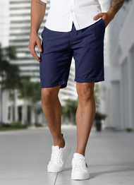 Pantalones cortos chinos de hombre azul marino OZONEE TMK/DC809/3Z