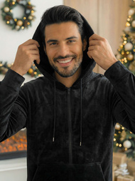 Chándal velour de hombre negro OZONEE JS/8C1169/3Z