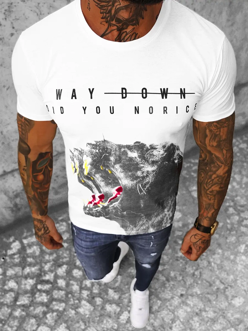 Camiseta de hombre blanco OZONEE O/1298Z