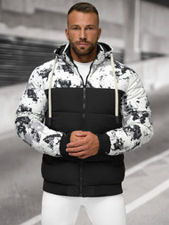 Chaqueta de invierno de hombre blanco-negro OZONEE JS/31M5030/392