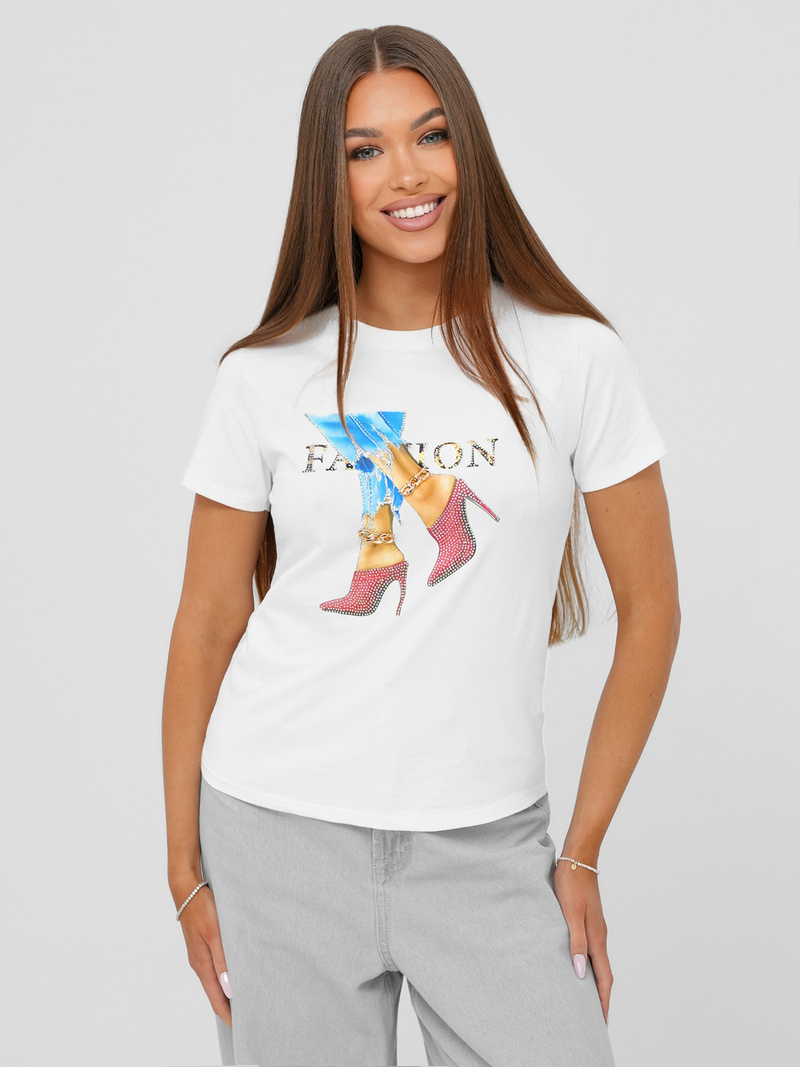 Camiseta de mujer blanco OZONEE JS/96T690/1