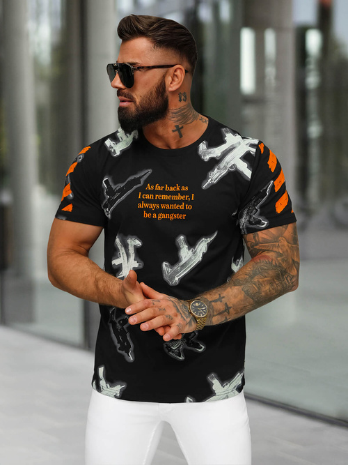 Camiseta de hombre negra OZONEE O/MPO3471