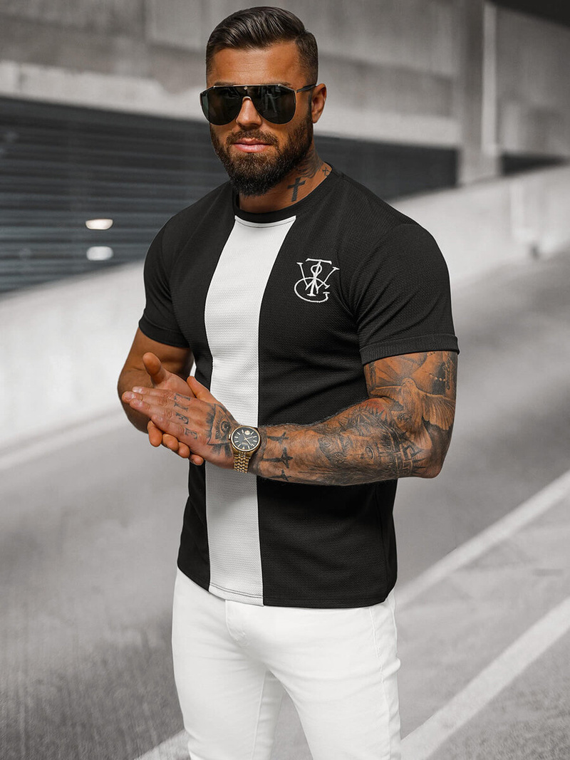 Camiseta de hombre negras OZONEE O/L1184