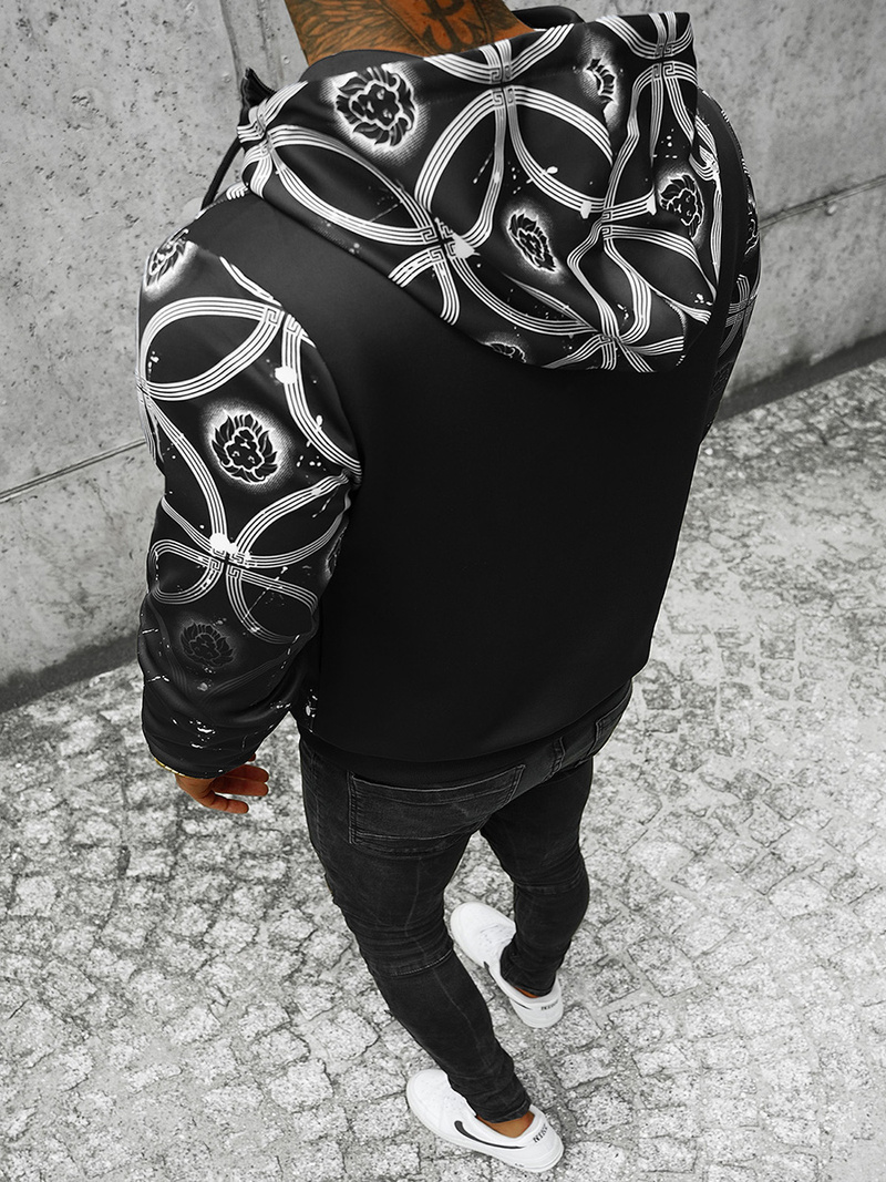 Sudadera de hombre negra OZONEE JS/B8122