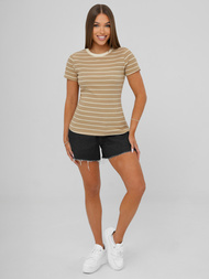 Camiseta de mujer beige OZONEE JS/96T659/6