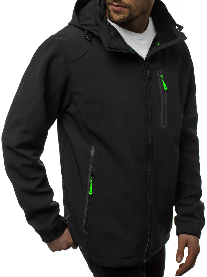 Chaqueta de hombre negra-verde OZONEE GE/12269Z