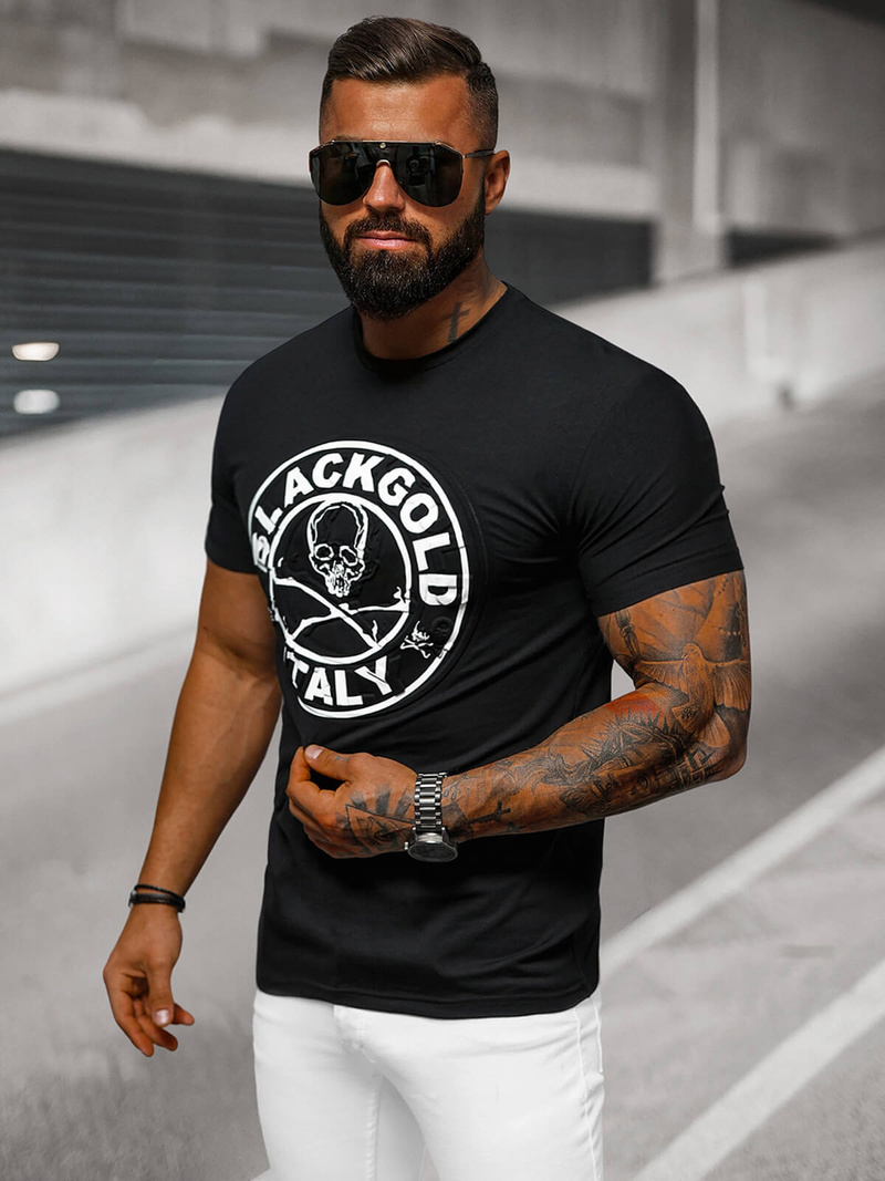 Camiseta de hombre negras OZONEE NB/MT3074