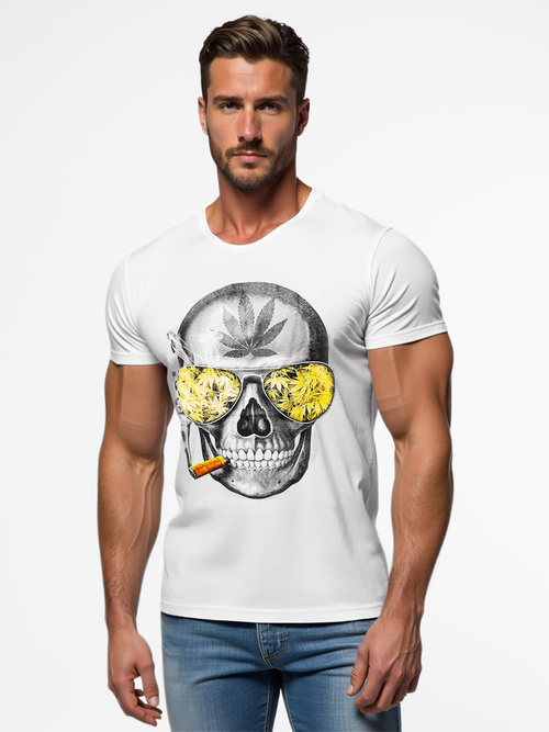 Camiseta de hombre blanca OZONEE JS/Y70019Z