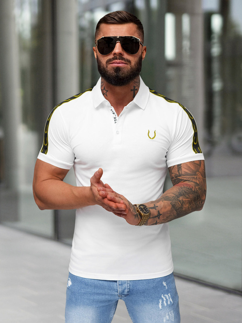 Polo de hombre blanca OZONEE O/QQ1337