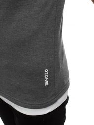 Camiseta de hombre gris oscuro OZONEE O/1273Z