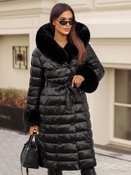 Abrigo de mujer negro OZONEE JS/5M3160/392Z