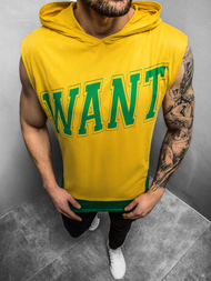 Camiseta sin mangas de hombre amarilla OZONEE B/60042Z