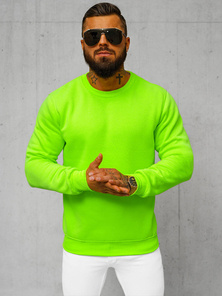 Sudadera de hombre neón verde OZONEE JS/2001-10Z