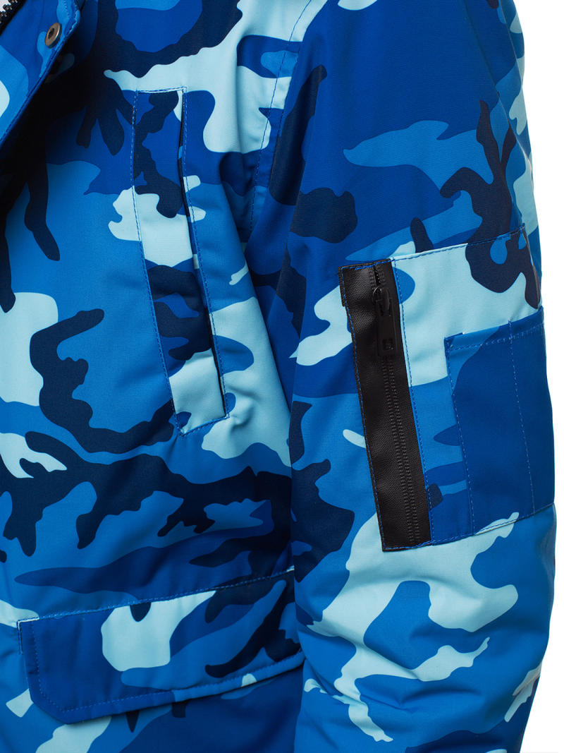 Chaqueta de hombre camo-azul OZONEE JS/2019005