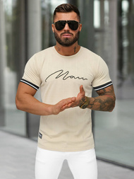 Camiseta de hombre beige OZONEE O/QS11628