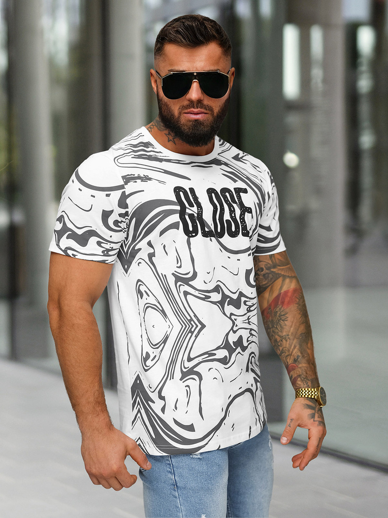Camiseta de hombre blanco OZONEE O/MPO3470