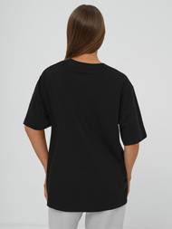 Camiseta de mujer negra OZONEE DJ77423