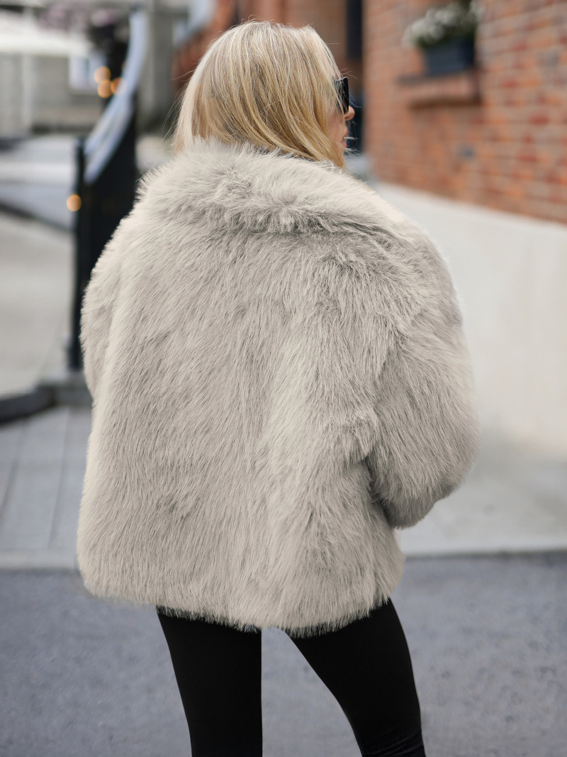 Chaqueta de mujer gris-beige OZONEE JS/61M8515/92