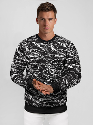 Sudadera de hombre negra OZONEE JS/8B1222/3Z