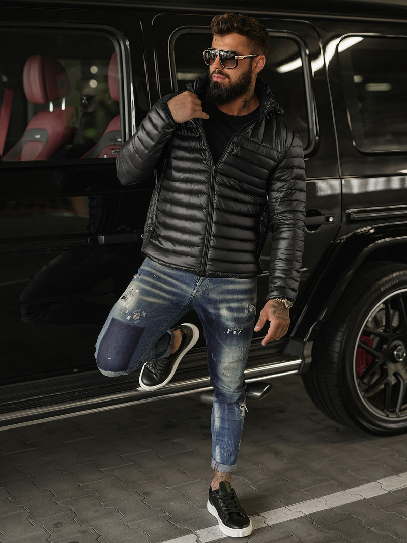 Chaqueta de hombre negra OZONEE JS/16M9336/392BZ