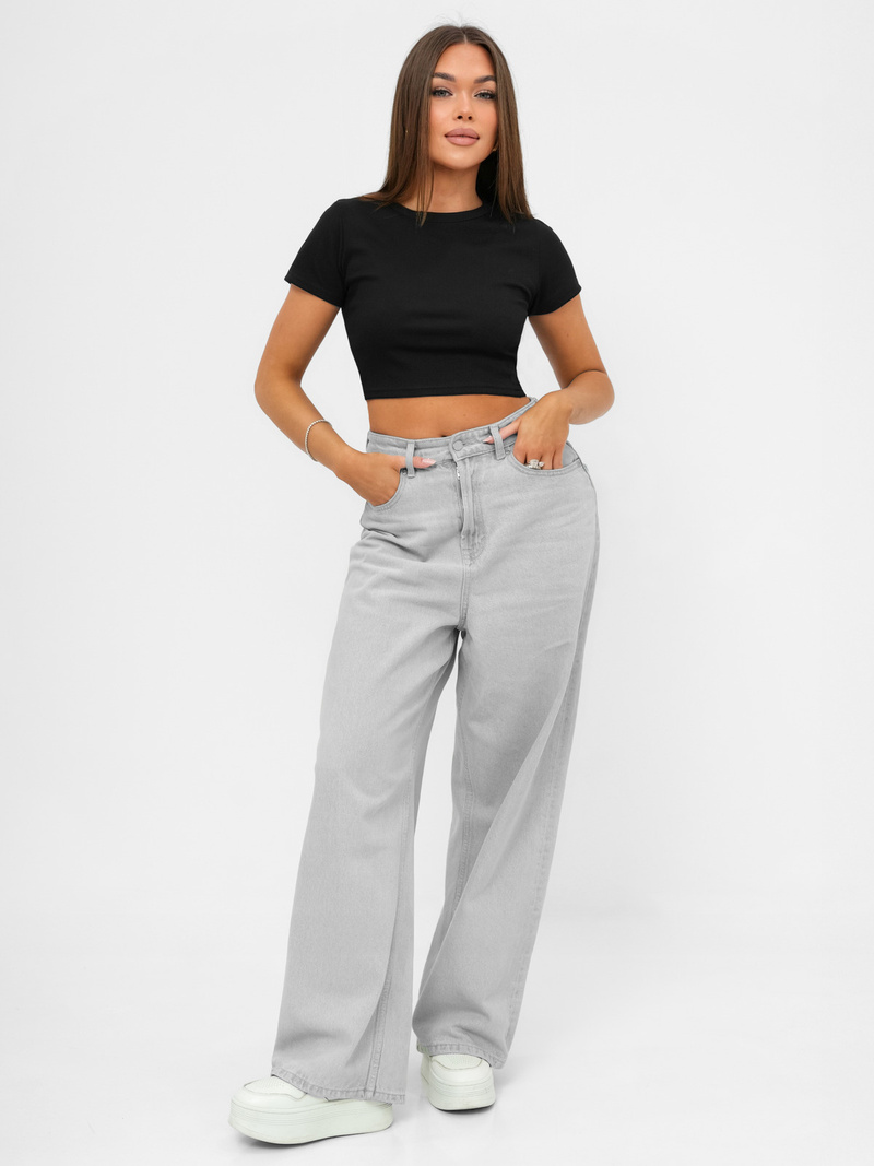 Camiseta de mujer negra OZONEE JS/96T666/3