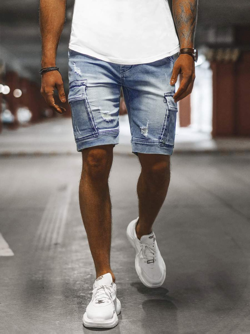 Pantalón corto de hombre azul claro OZONEE NB/MP0039BCZ