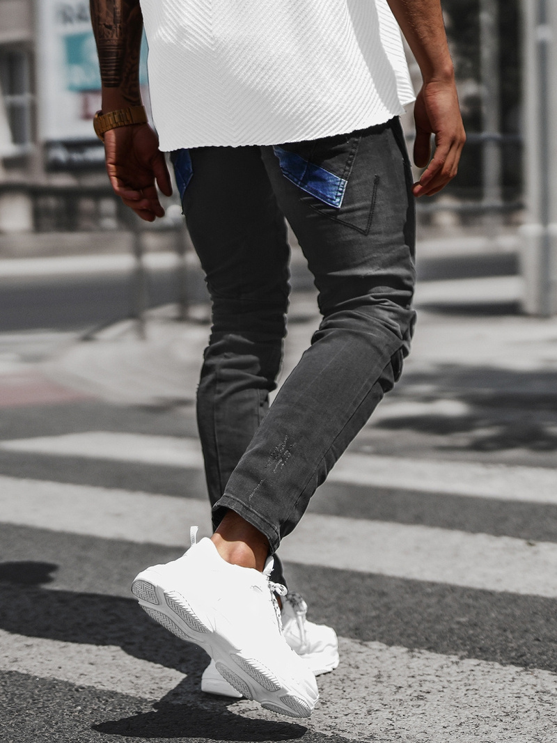 Vaqueros de hombre negras OZONEE NB/MP0025N