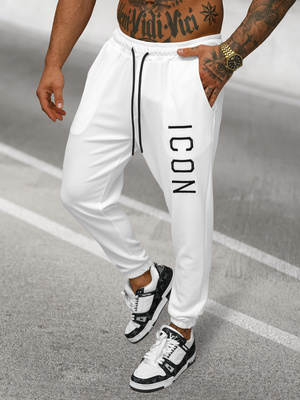 Pantalón de chándal de hombre blancos OZONEE O/D9125Z