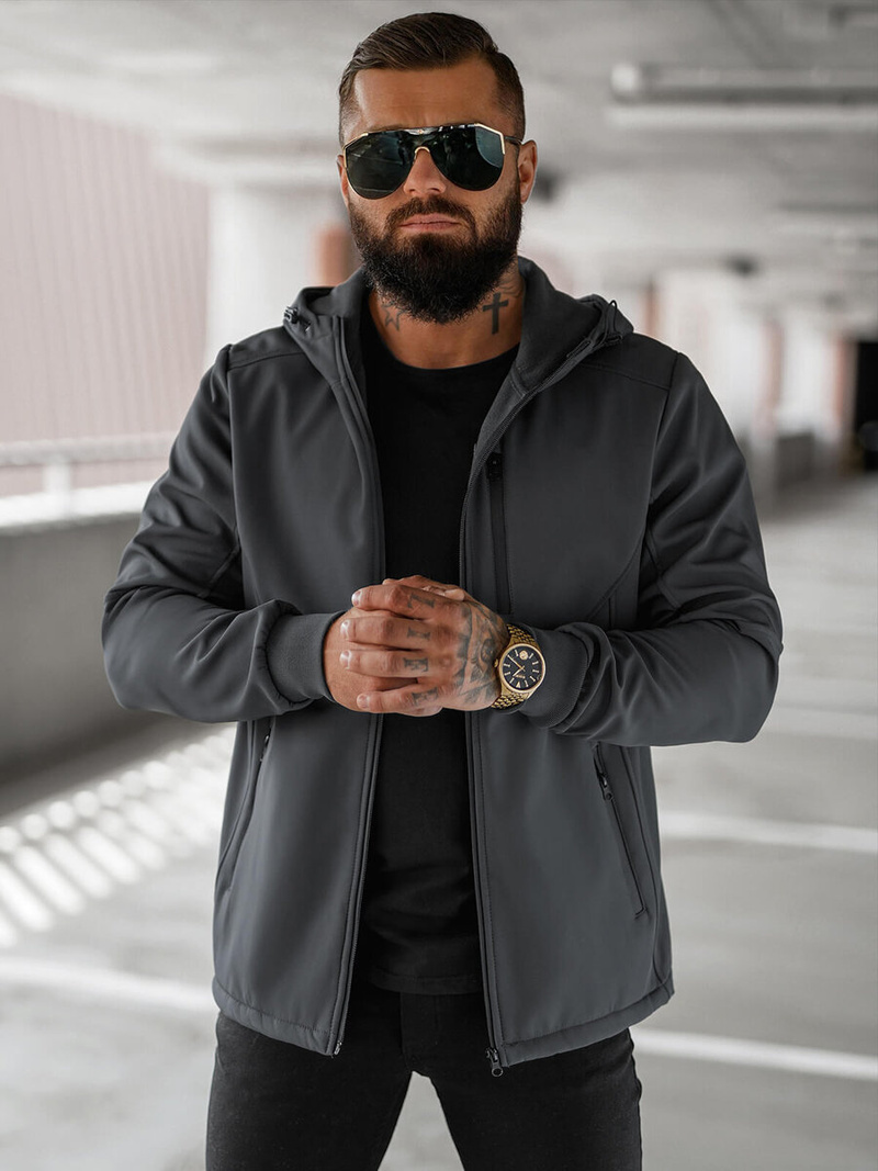 Chaqueta softshell para hombre grafito OZONEE JS/27B6529/5Z