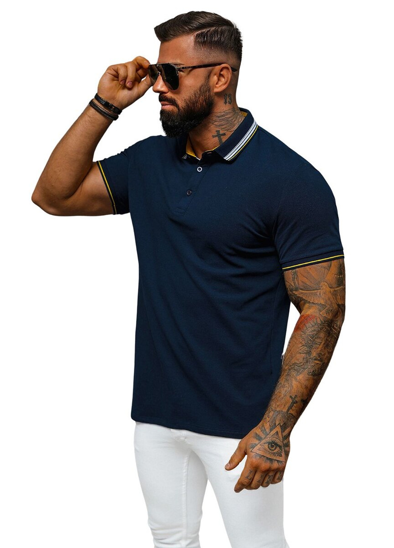 Polo de hombre azul marino OZONEE O/DA729