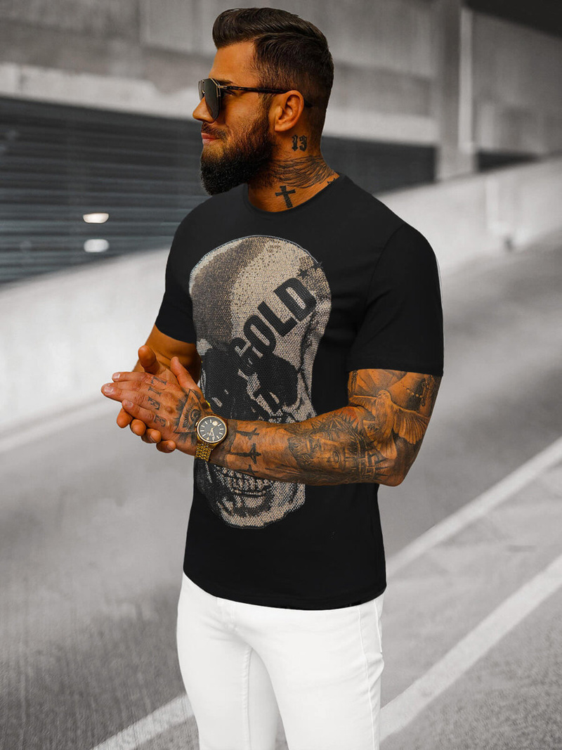 Camiseta de hombre negras OZONEE NB/MT3038Z