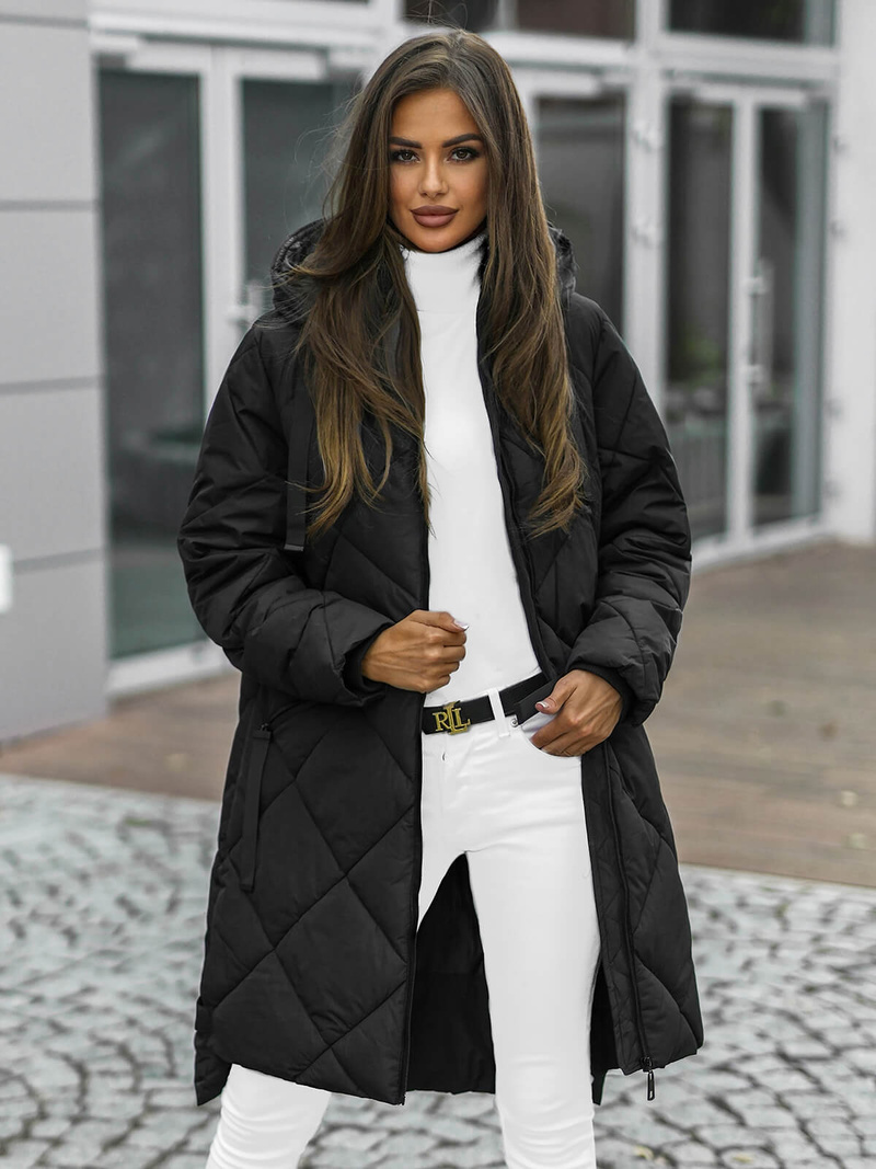 Chaqueta de mujer negra OZONEE JS/5M3168/392Z