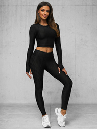 Conjunto de chándal de dos piezas de negro OZONEE O/22060Z