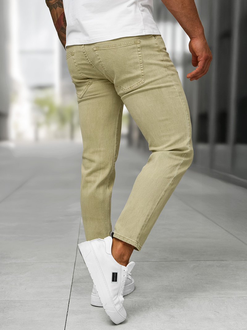 Vaqueros de hombre beige OZONEE BL/JK880