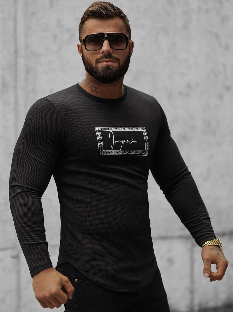 Sudadera de hombre negra OZONEE O/D7192