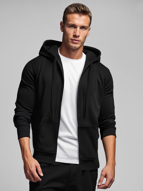 Sudadera de hombre negra OZONEE JS/2008