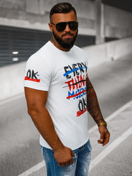 Camiseta de hombre blanca OZONEE O/8T1266/1