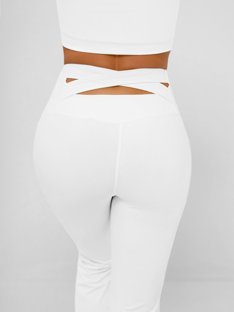 Leggings para mujer con piernas anchas blancos OZONEE JS/17K587/1