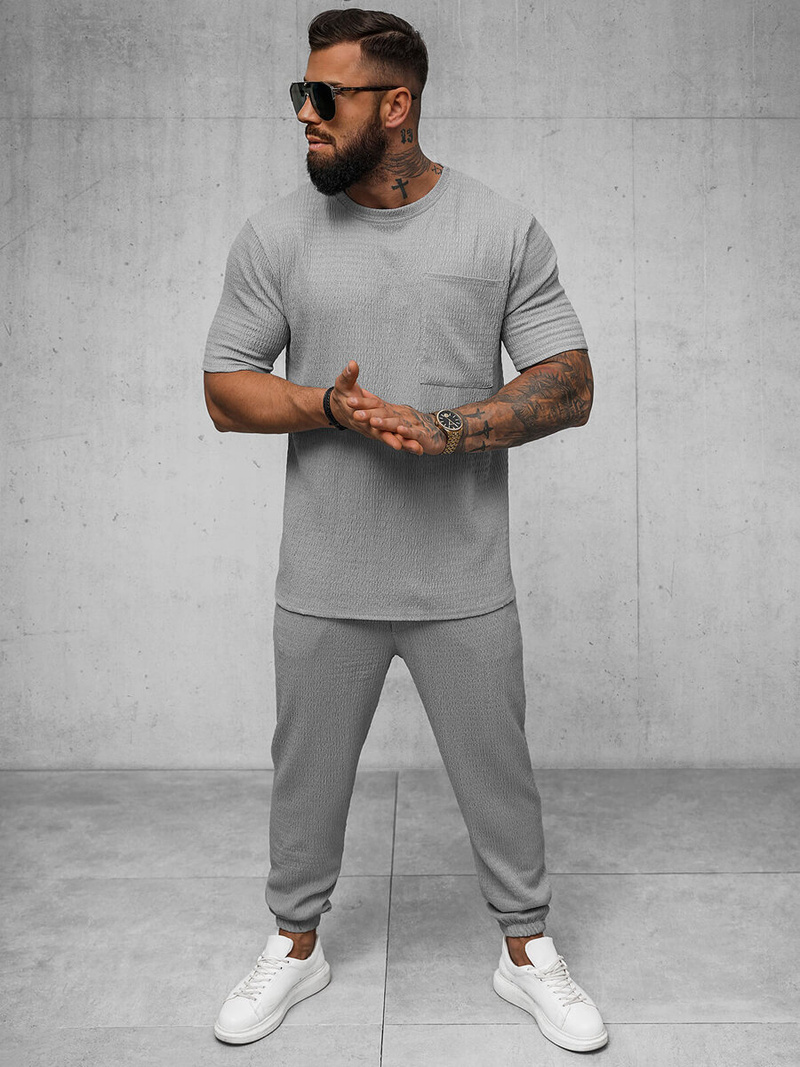 Camiseta de hombre gris OZONEE O/Y960T