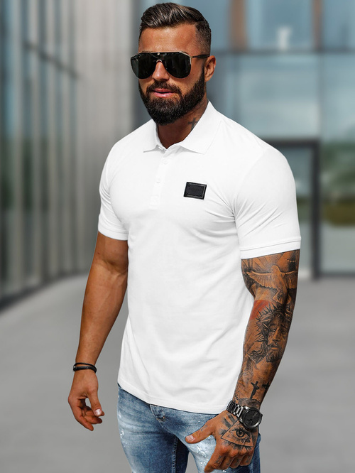 Polo de hombre blanca OZONEE NB/MT3018Z