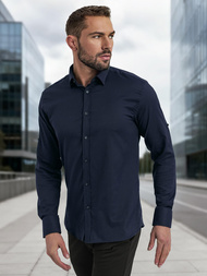 Camisa de hombre azul marino OZONEE V/V188