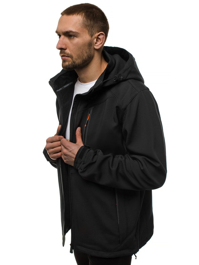 Chaqueta de hombre negro-naranja OZONEE GE/12266Z