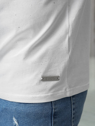 Camiseta de hombre blanco OZONEE O/QQ1390